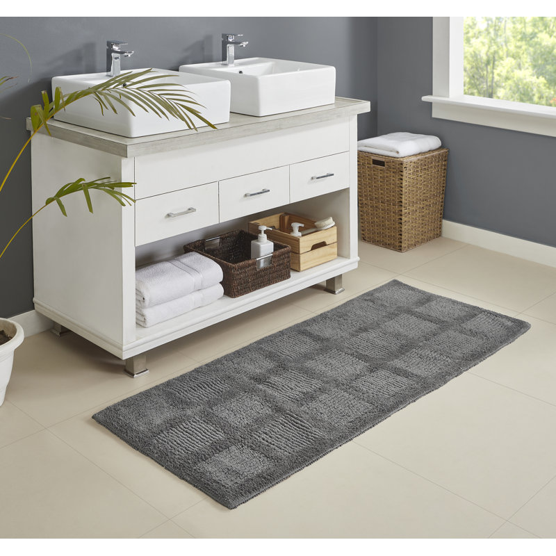 Gerlinda Cotton Blend Bath Rug, Dark Gray