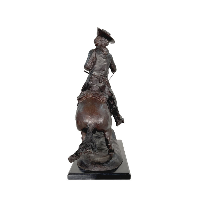Bronze Frederick Remington Cowboy on Horse Table Top Sculpture