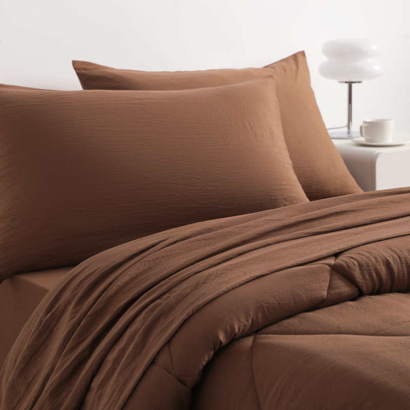 Ensemble de literie en microfibre toutes saisons 5 pièces, Taupe