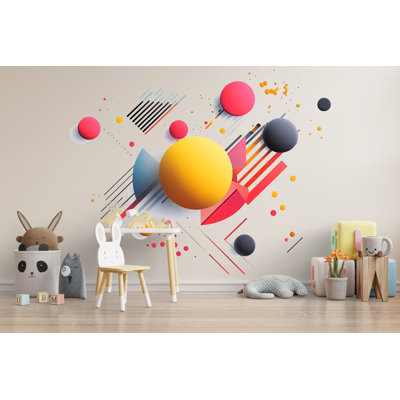 Adhésif mural pour enfants, décalcomanie géométrique colorée, art mural moderne pour chambre de bébé 100Mv
