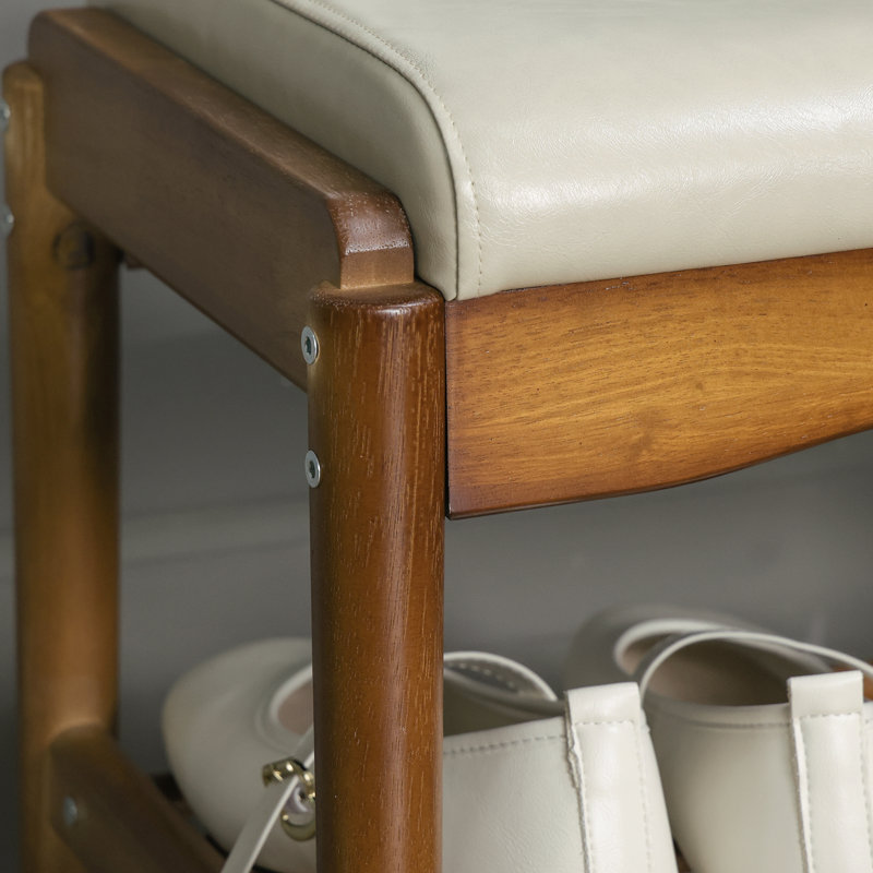 Banc de rangement en similicuir, H 15,75 po x l 23,62 po x P 11,81 po