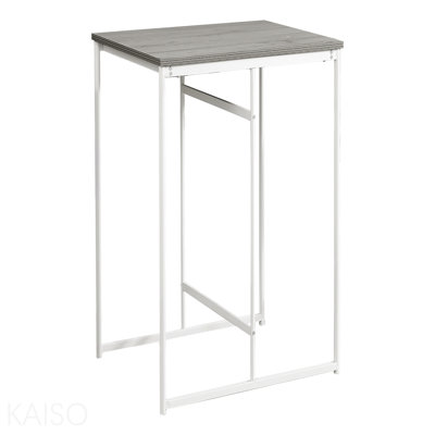 Dining Table, 32" Rectangular, Counter Height, Small, Laminate Top, Kitchen, Grey Laminate, White Metal, Contemporary, Modern