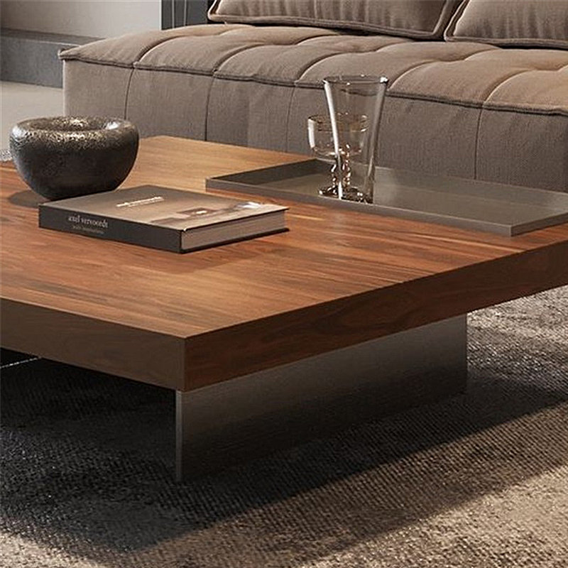 Table basse carrée moderne et minimaliste, H 12,6 po x L 47,24 po x l 47,24 po