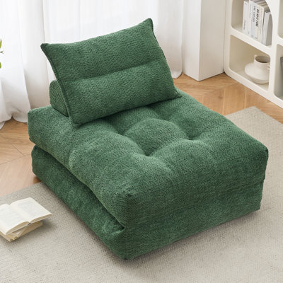 Modern Memory Foam 3-in-1 Folding Floor Sofa Bed, Comes with Pillow, No Assembly Required