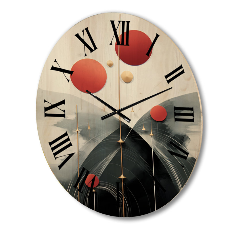 Horloge murale en bois massif Alzubair, Grand