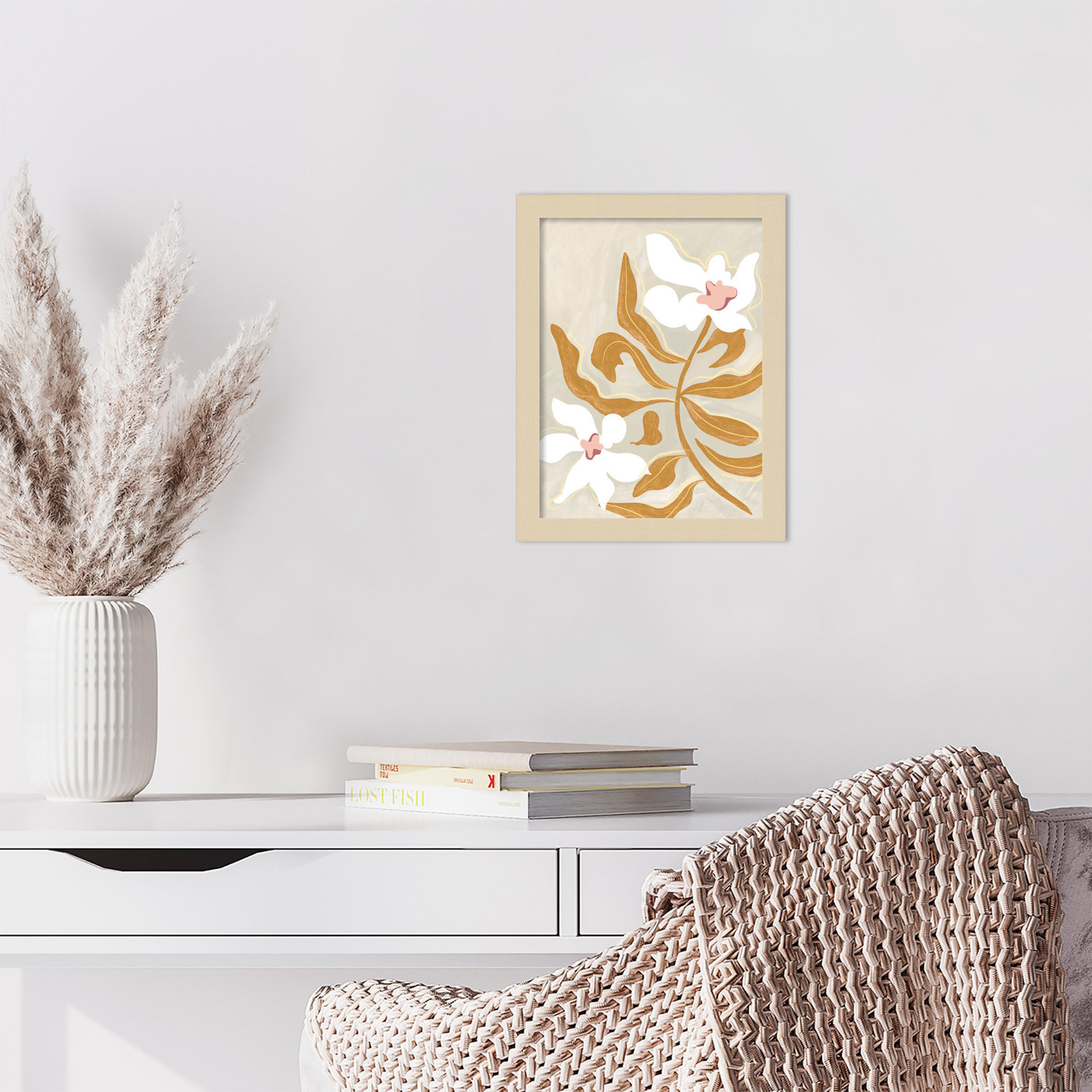 Pattison "Flower Flower Flower" Print, 13" H x 10" W, Brown