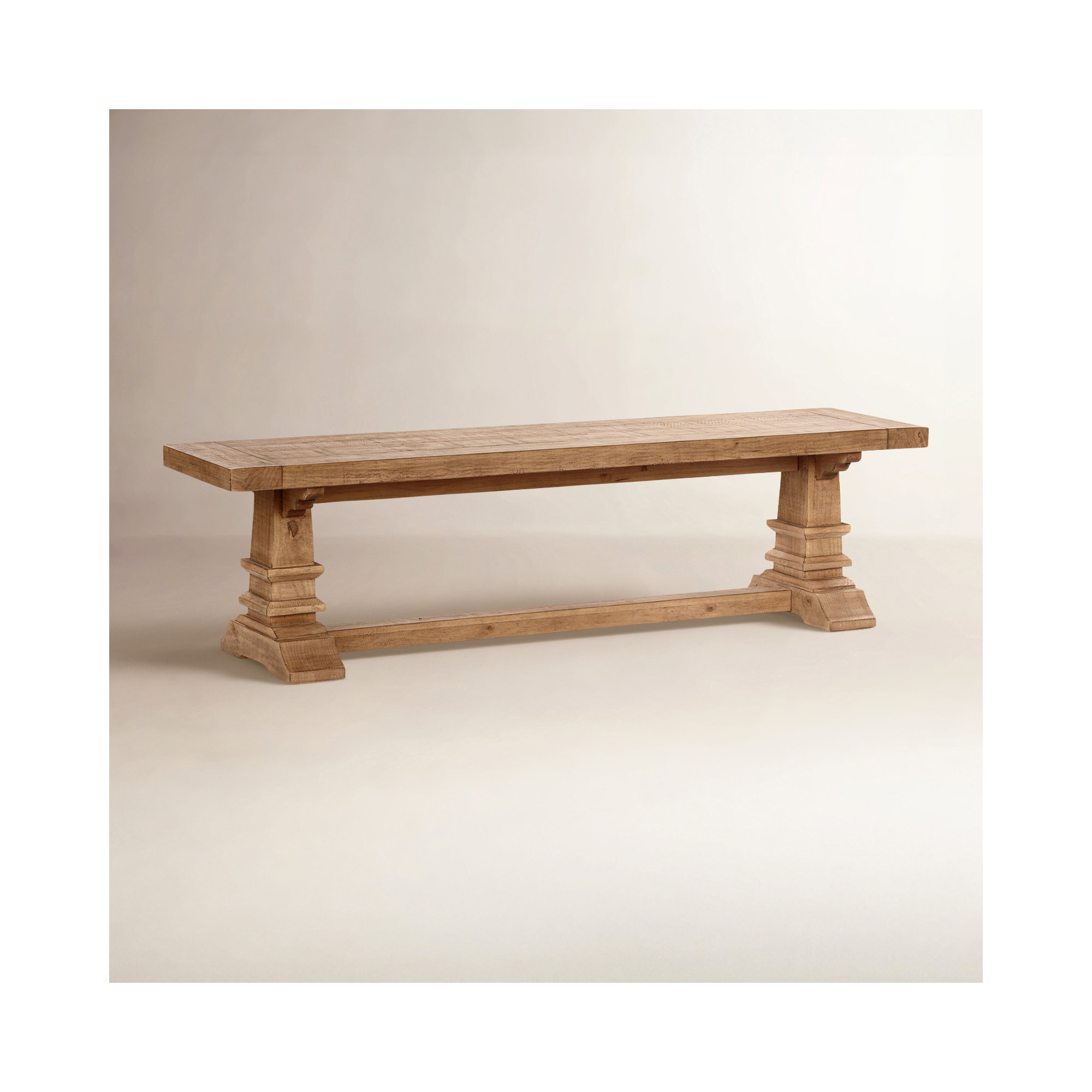 Vienna Reclaimed Pine Wood Dining Bench, 18"H x 66"W x 16"D