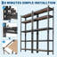 2 tablettes de garage robustes à 5 niveaux, capacité de 2 000 lb, tablettes de rangement en métal réglables, noir-1769804292