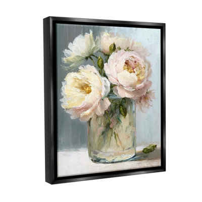 «Subtle Rose Blooms Floater Frame» par Gina Kelly sur