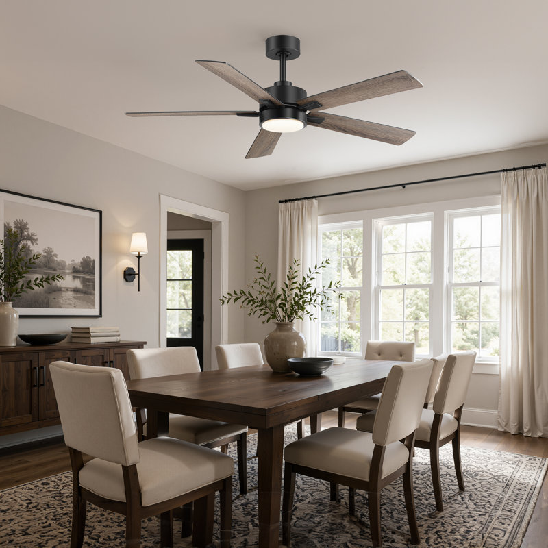 52 Inch Modern Ceiling Fans with Lights and Remote Control, DC Reversible Motor, Noiseless,Ceiling Fan for Bedroom, Living Room, Apartment