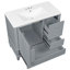 Ensemble de meuble-lavabo simple sur pied 36 po avec lavabo en céramique, structure en bois massif, 3 tiroirs et armoire avec tablettes de porte-548002777