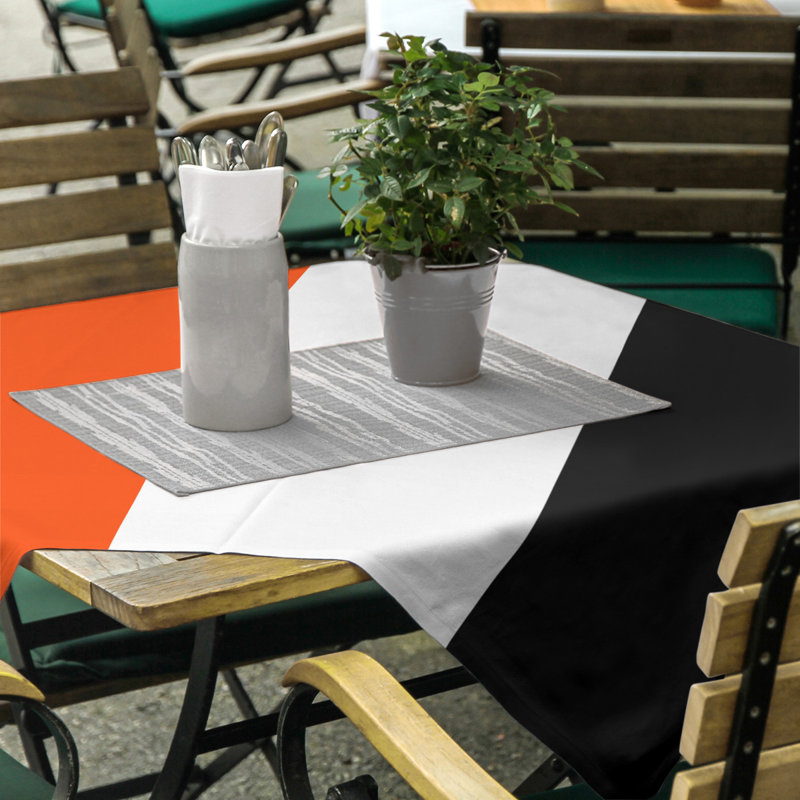 Philadelphia Tablecloth, Orange/White/Black