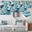 «Blue and White Wave Tiles Impressions I», art mural vagues en métal, impression sur métal bord de mer-1012766885
