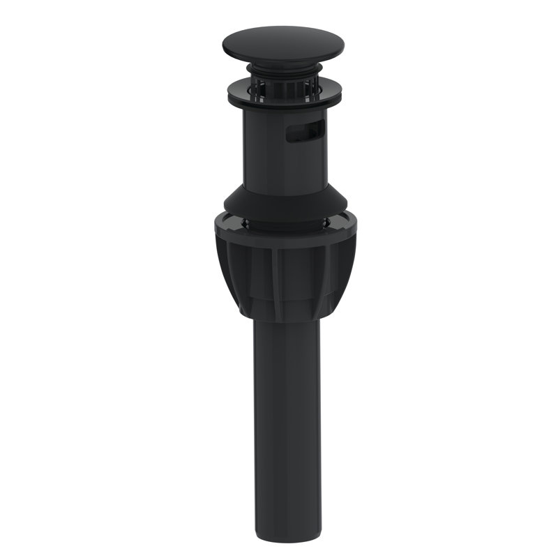 Easy Clean Push Style Popup Drain with Drain Safeguard Clam Shell Package, Matte Black