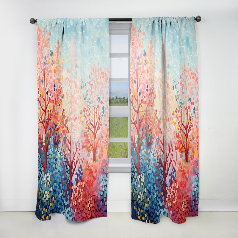 Mandy Coral Reef Barrier Expression III - Nautical Velvet Curtain - Room Darkening - 1 panel, 52" W x 120" L