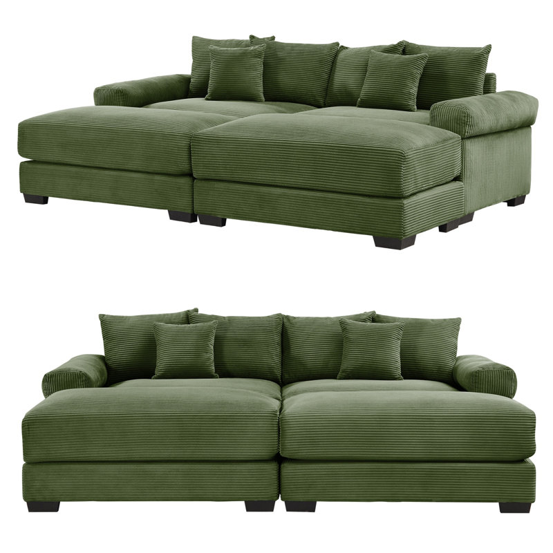 Canapé modulaire surdimensionné de 92 po Cloud, Vert