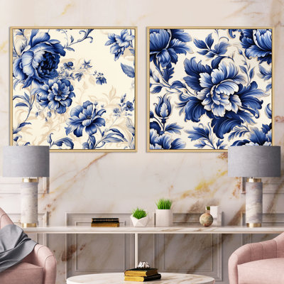Regal - Cobalt bleu à motif damassé victorien III