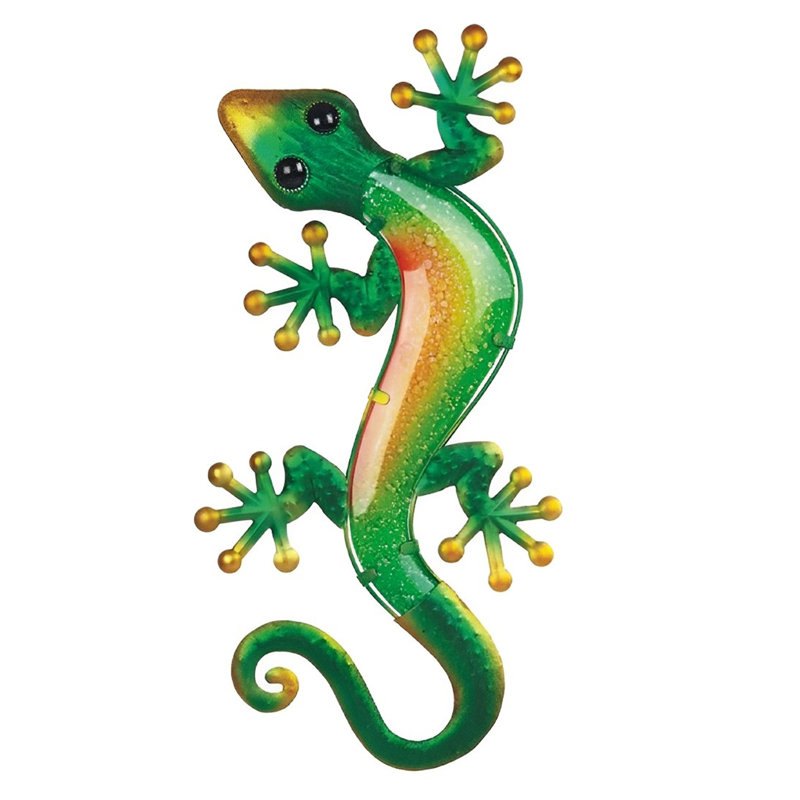 Décoration murale 23 "H lézard vert et jaune