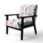 Chaise d'appoint contemporaine Boho - Fauteuil mauve à chevrons mauve et bleu-97876373