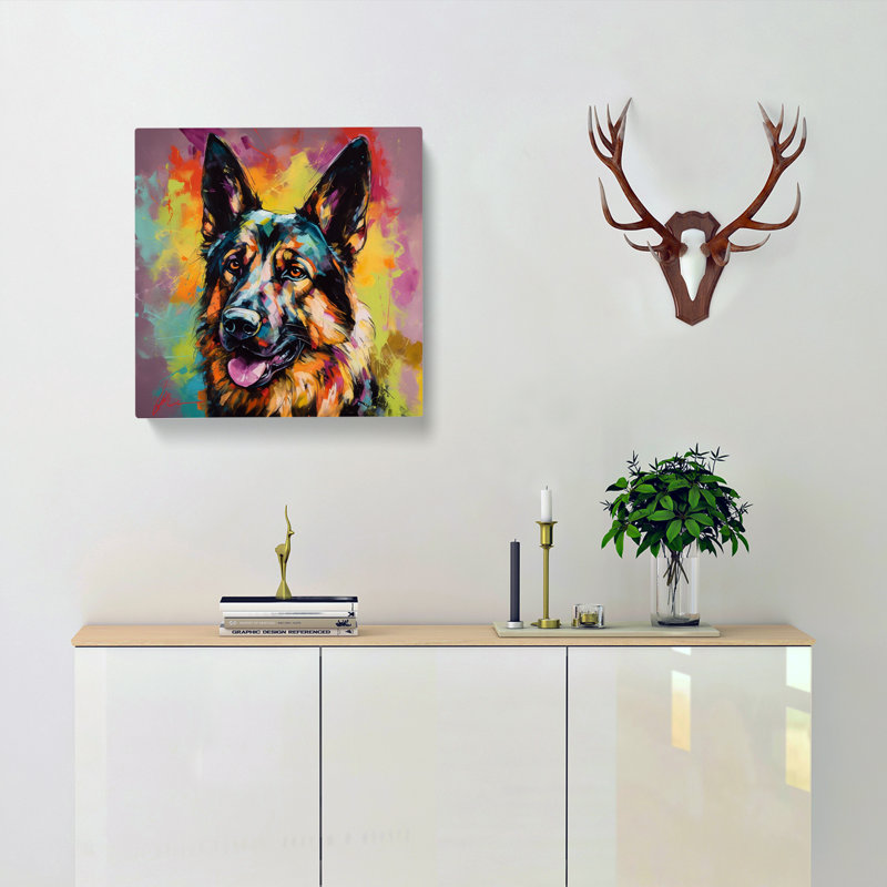 German Shepherd Expressionism No.1 - Wrapped Canvas, 50cm H x 50cm W x 3cm D