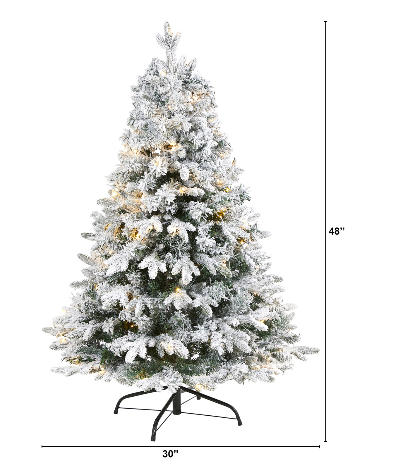 Lighted Artificial Christmas Tree, 4' H