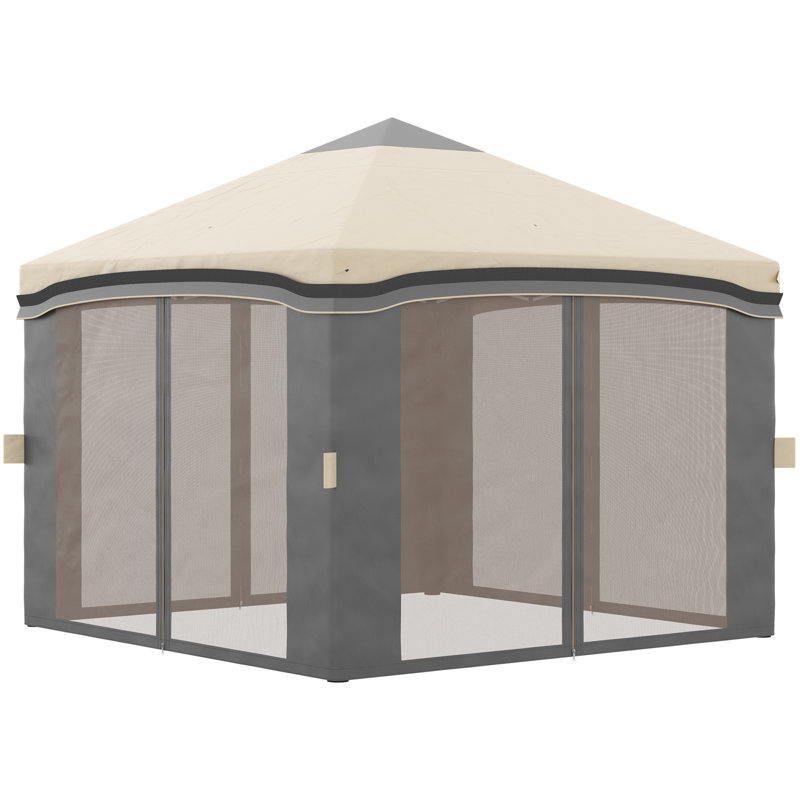 Auvent avec moustiquaire 10 pi x 10 pi Outsunny, Beige