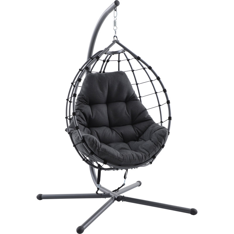 Lyon Anthracite Outdoor Single Hanging Chair, Single, Anthracite Grey