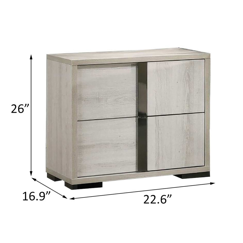 Table de chevet, blanc délavé