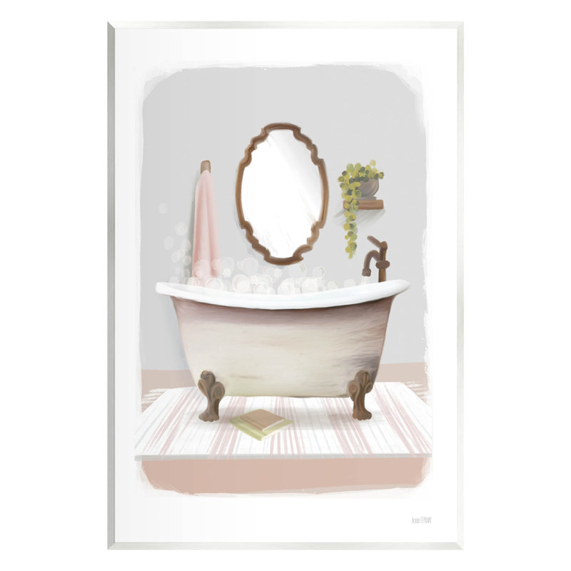 Bubble Bath Tub Bathroom Wood Wall Art, 10 x 15 Inch