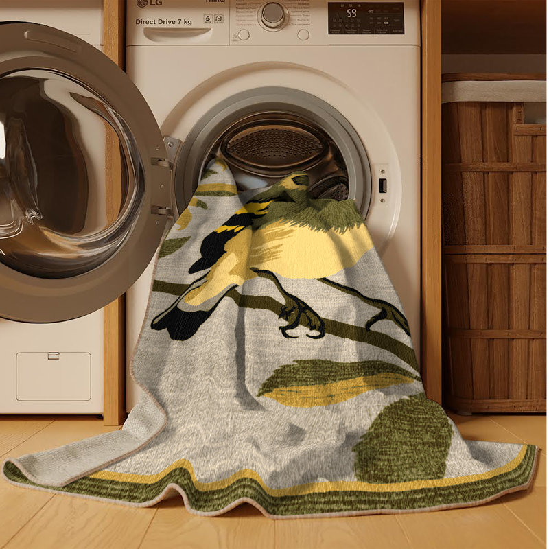  Tapis lavable européen Greenfinch Birds, Rectangulaire 7 pi x 10 pi