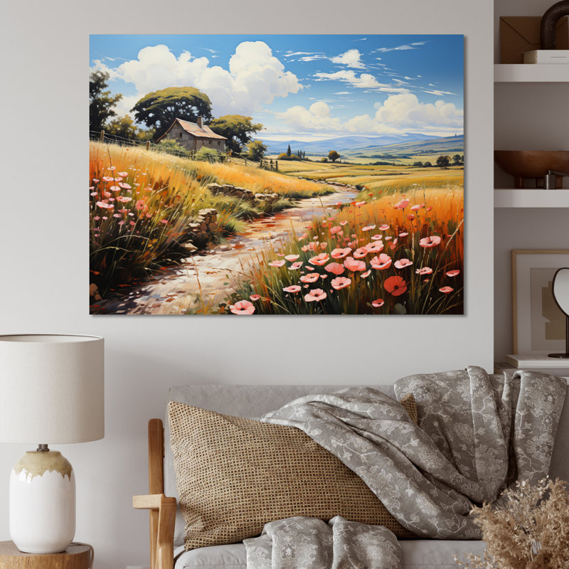 " Farm Fauvist Fields I ", H 30 po x l 40 po x P 1,5 po, Toile tendue