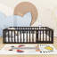 Lit plateforme en bois Hajer avec clôture et porte-657190986-657190988