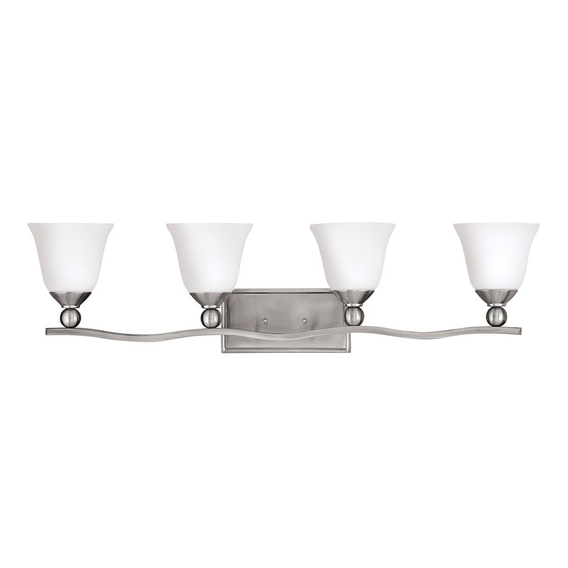 Bolla 4-Light Vanity Light, Olde Bronze, Clear Seedy Glass, Incandescent