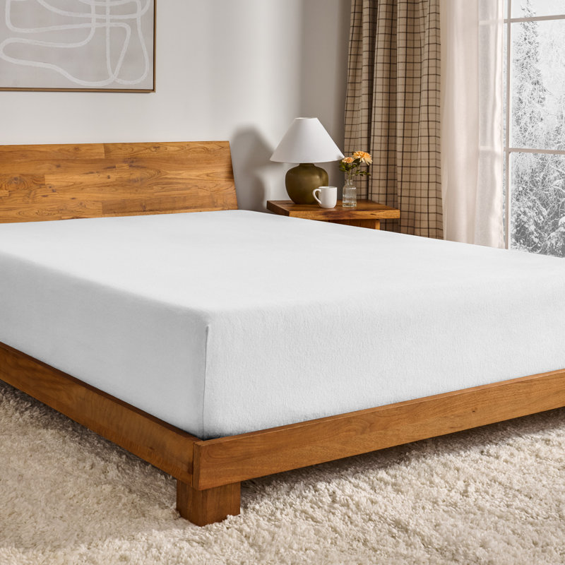 Drap-housse en flanelle de coton, Blanc, Drap-housse grand