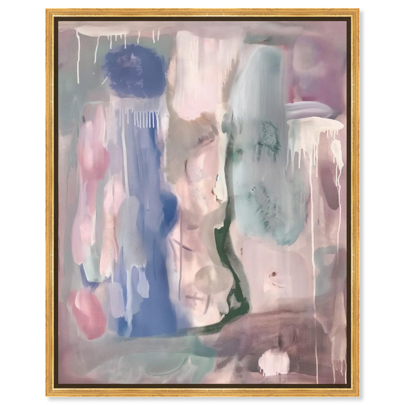 «Silk and Satin II Canvas Pastel Abstract» par Art Remedy, H 25 po x l 21 po, Cadre flottant doré