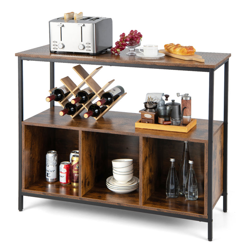 Buffet de 43,5 po de largeur Wendover, Brun rustique / noir