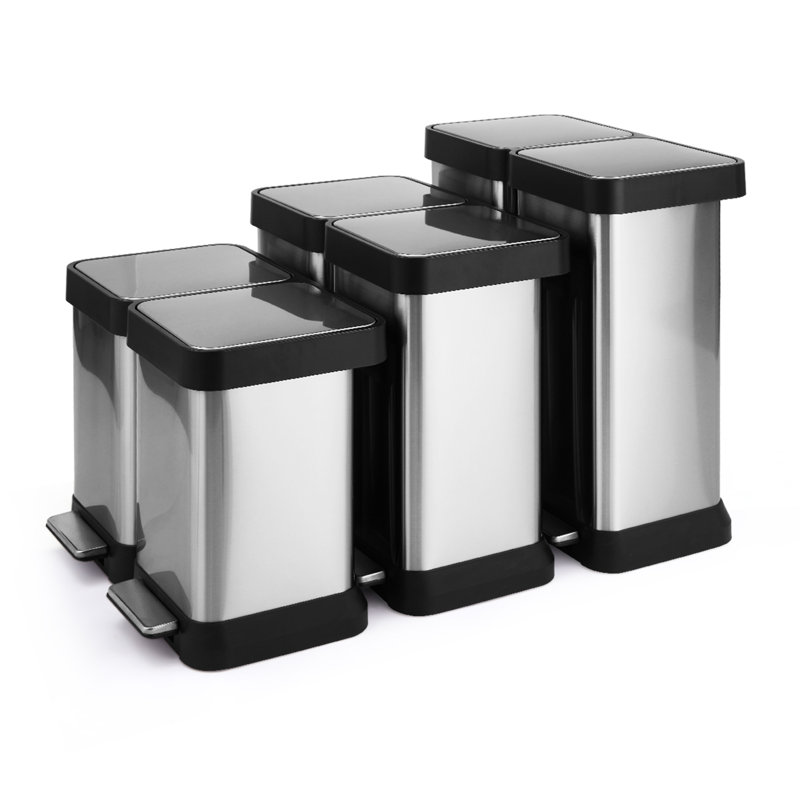 Stainless Steel Step On Recycling Bin - 30L