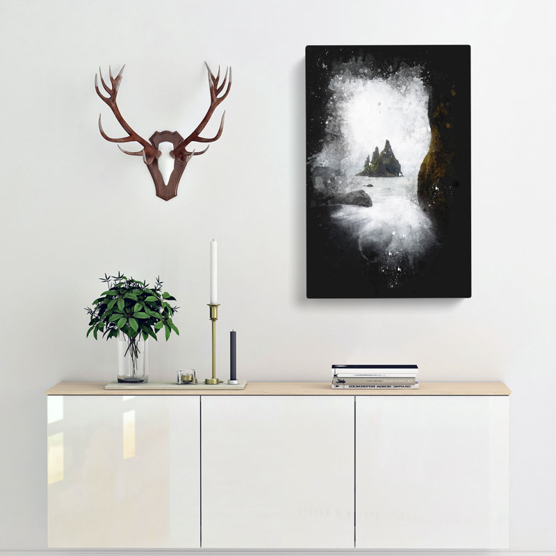 Ocean View from Black Sand Beach Iceland - Wrapped Canvas, 91cm H x 60cm W x 3cm D