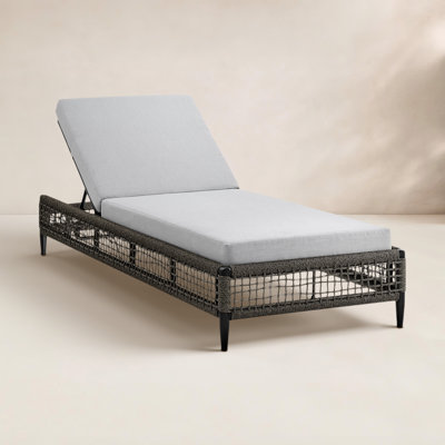 Scotia Outdoor Patio Adjustable Chaise Lounge Chair In Aluminum With Grey Rope And Cushions by Joss & Main