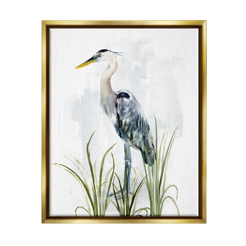 «Shore Bird Looking Left» par Carson Lyons, reproduction encadrée sur toile, H 30 po x l 24 po