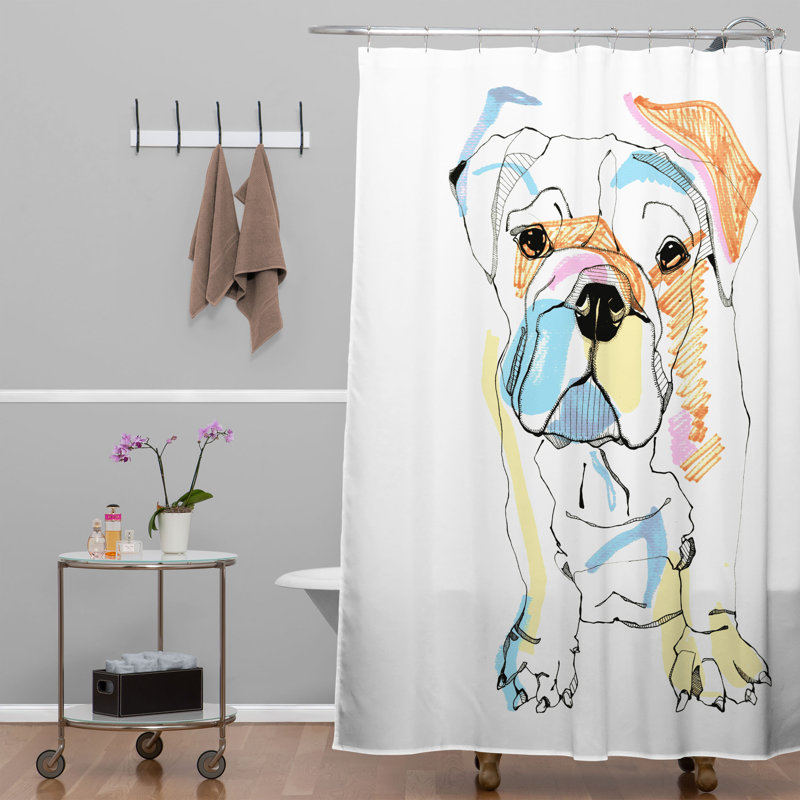 Rideau de douche simple color bouledogue