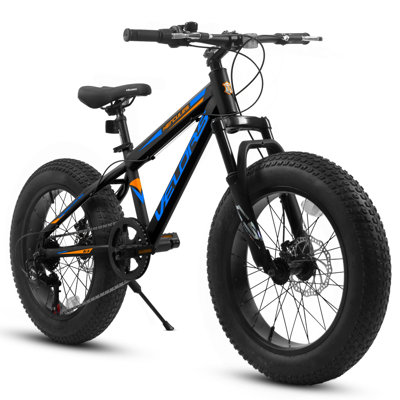 20 Inch Fat Tire Bike Adult 7 Speed Mountain Bike, Dual Disc Brakes, High Carbon Steel Frame, Front Suspension, Mountain Buggy, City Commuter City Bike, Fat Tire Bike