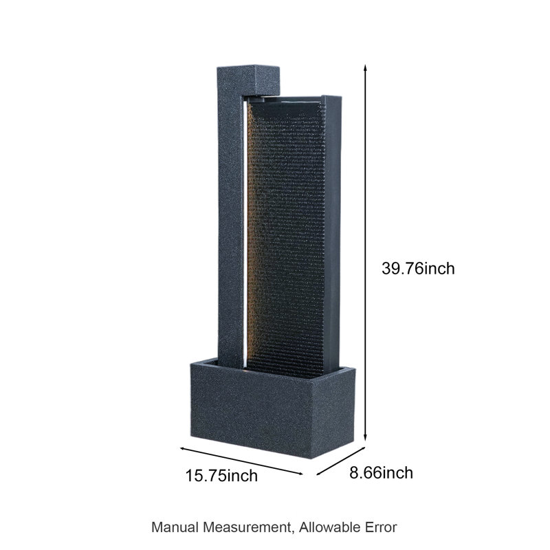 39.76" H Modern Waterfall Fountain