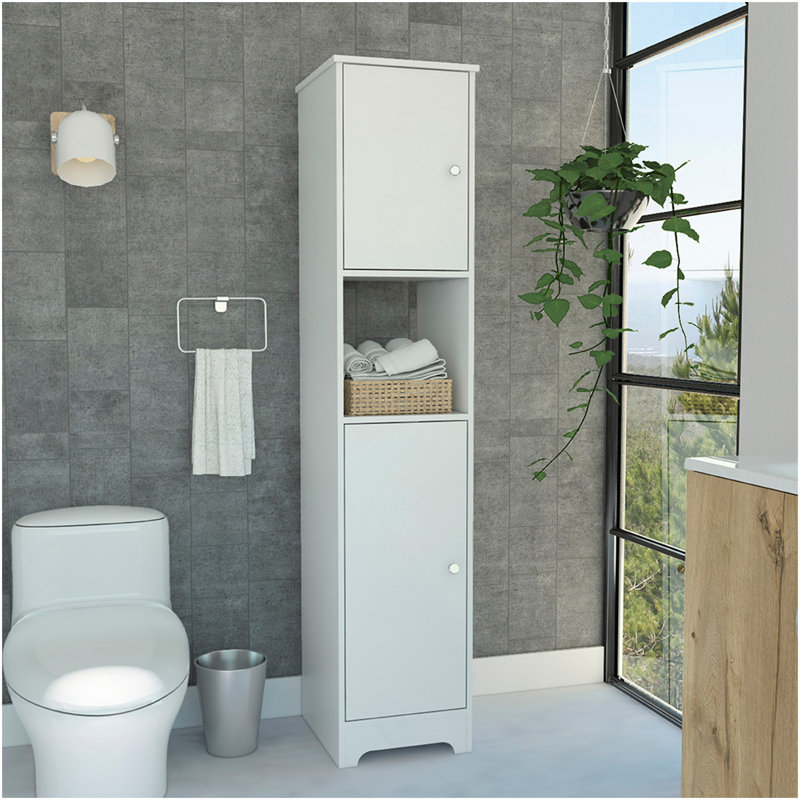 Armoire à linge ibis, portes doubles, quatre tablettes intérieures, deux armoires - blanc