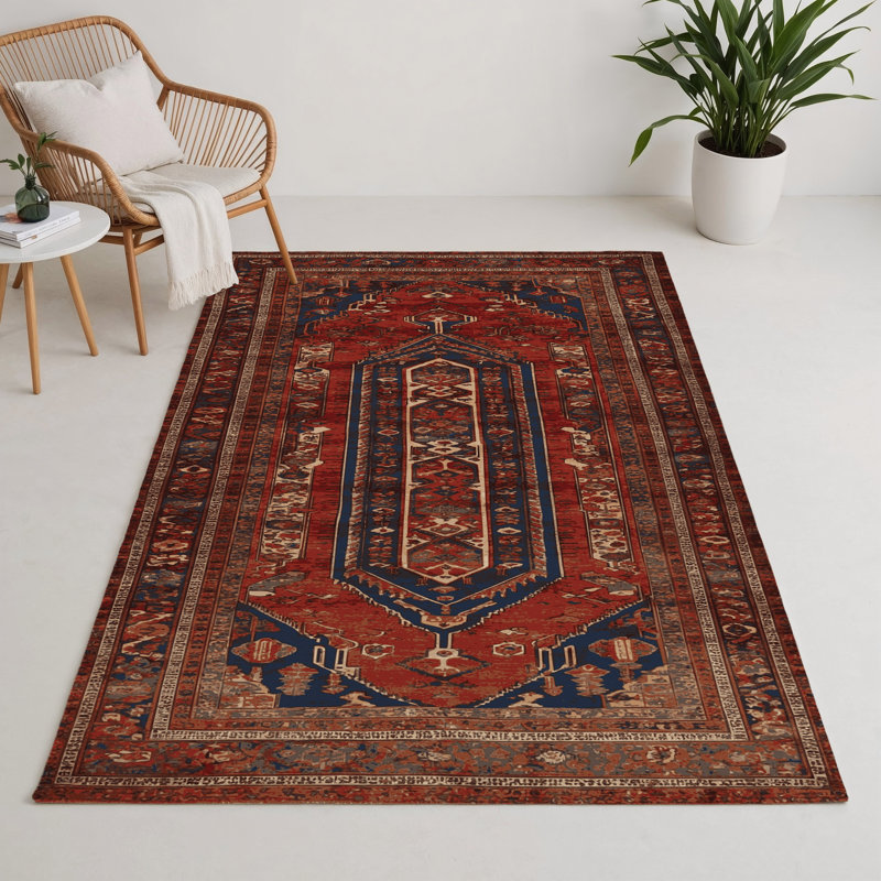 Persian Brown Indoor and Outdoor Area Rug, Rectangle 3' x 5'