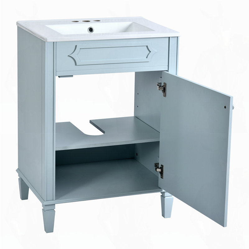 24'' Bathroom Vanity with Height Adjustable Shelf