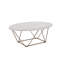 Rowyn - Ensemble de table 3 pièces, plateau en faux marbre - Blanc