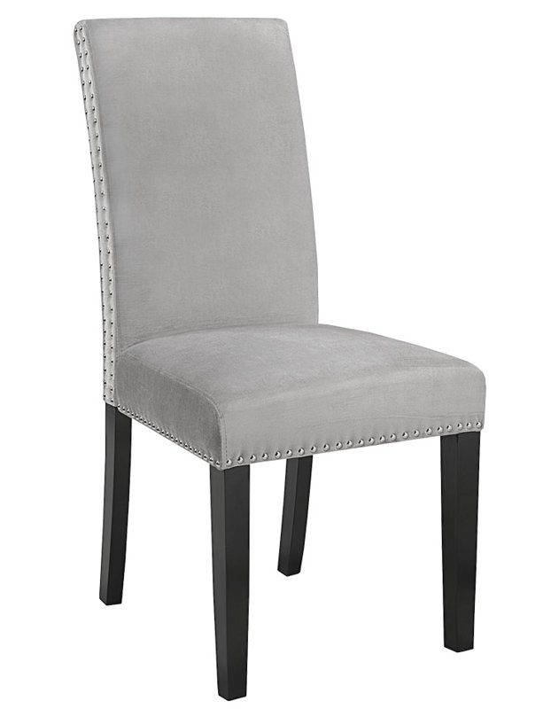 Vivian Velvet Upholstered Parsons Chair, Gray