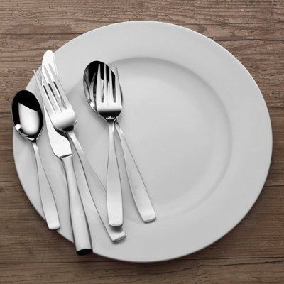 Mikasa Satin Loft 45-Piece 18/10 Stainless Steel Flatware Set with Serving Utensils, Service for 8