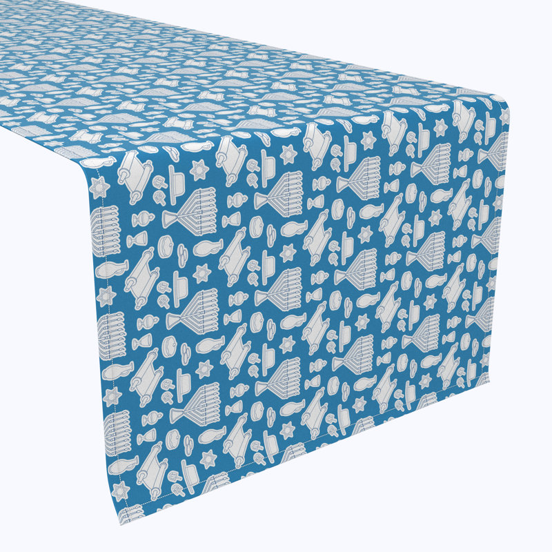 Westbeth Geometric Hanukkah Table Runner, 108" L x 14" W